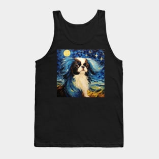 Japanese Chin Painted in Starry Night style Tank Top